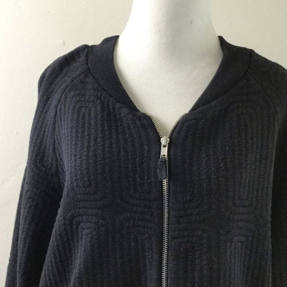 Anthropologie Moth Textured Black Bomber Jacket m - Picture 3 of 10